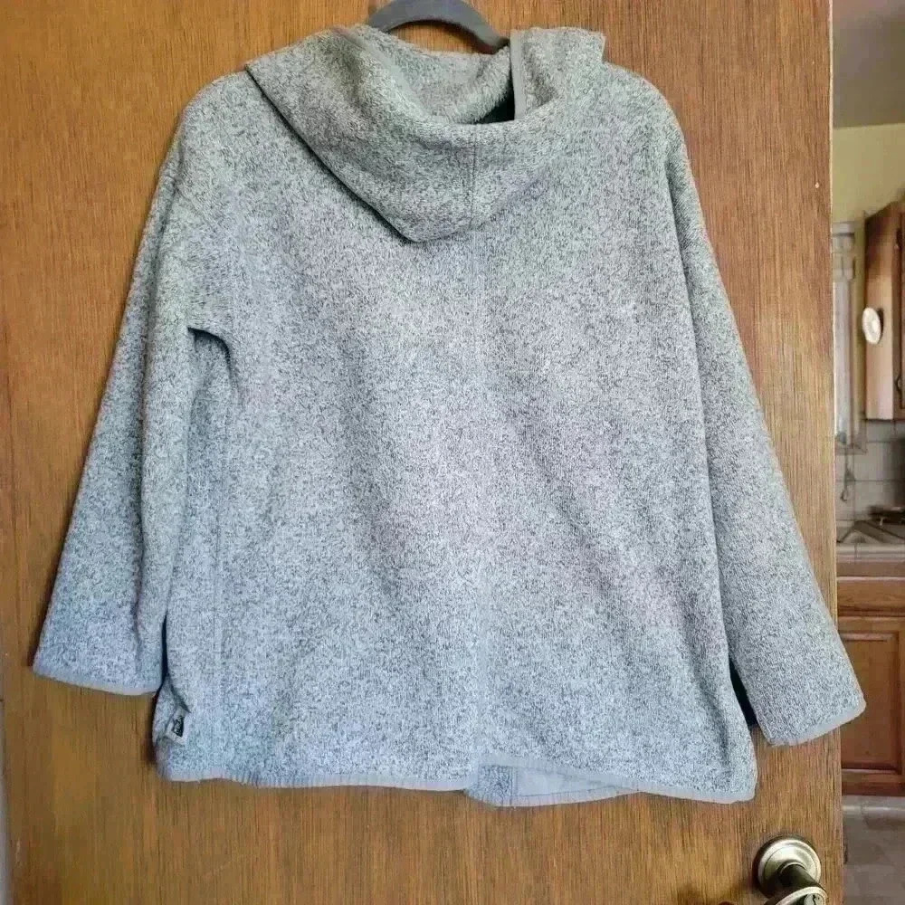 The North Face Womens Medium Crescent Wrap Fleece Hoodie Jacket Gray - Picture 2 of 13